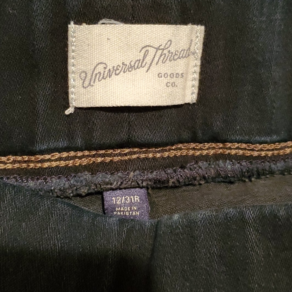 Elastic waistband dark denim jeans